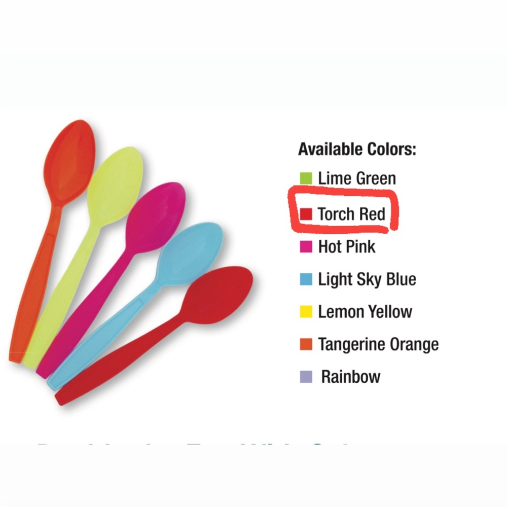 Choisons Colorful Plastic Spoons in Torch Red 1,000 Pcs